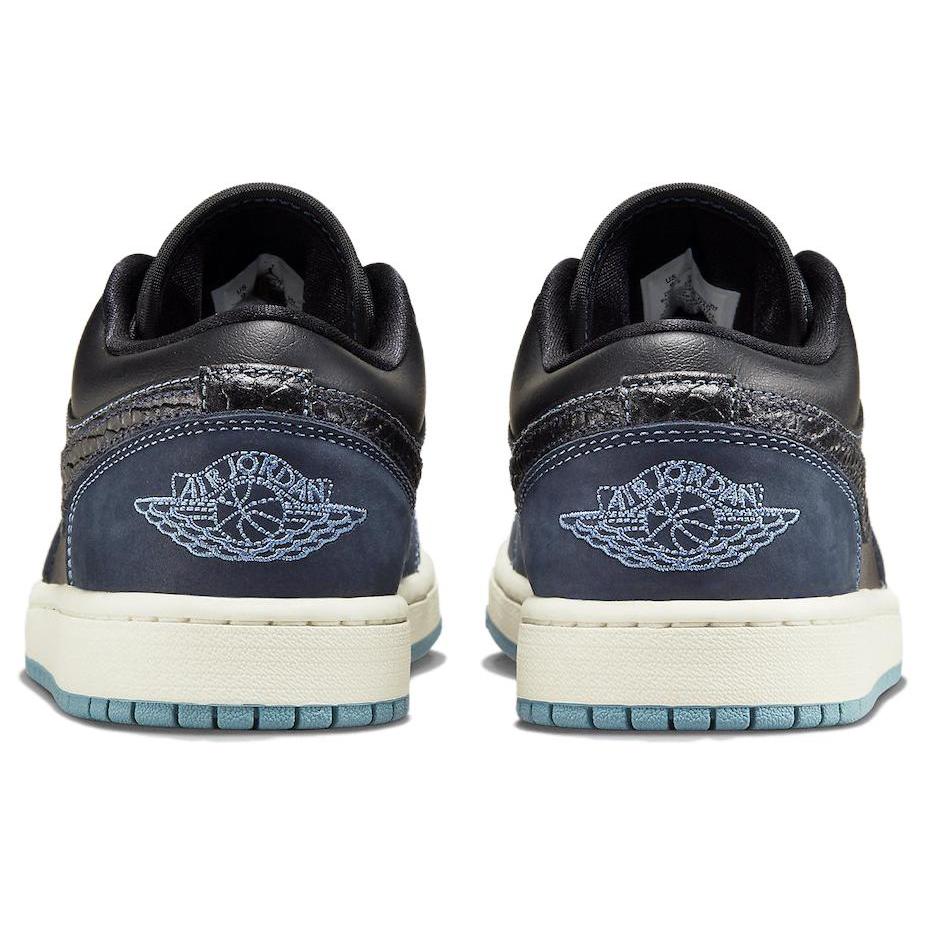 Jordan 1 Low SE Black Dark Obsidian Snakeskin Women's FJ5478-010