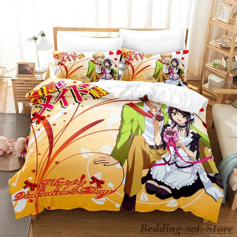 

Kawaii New Kaichou Wa Maid-sama Bedding Set Cartoon Anime three-piece set Adult Kid Bedroom Duvetcover Sets 3D camas dormitorio 70x133cm 2pcs