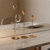 3 Pieces Pyramid Top Candlestick Set Light Luxury Tall Metal Taper Candle Holder Stable Base Modern