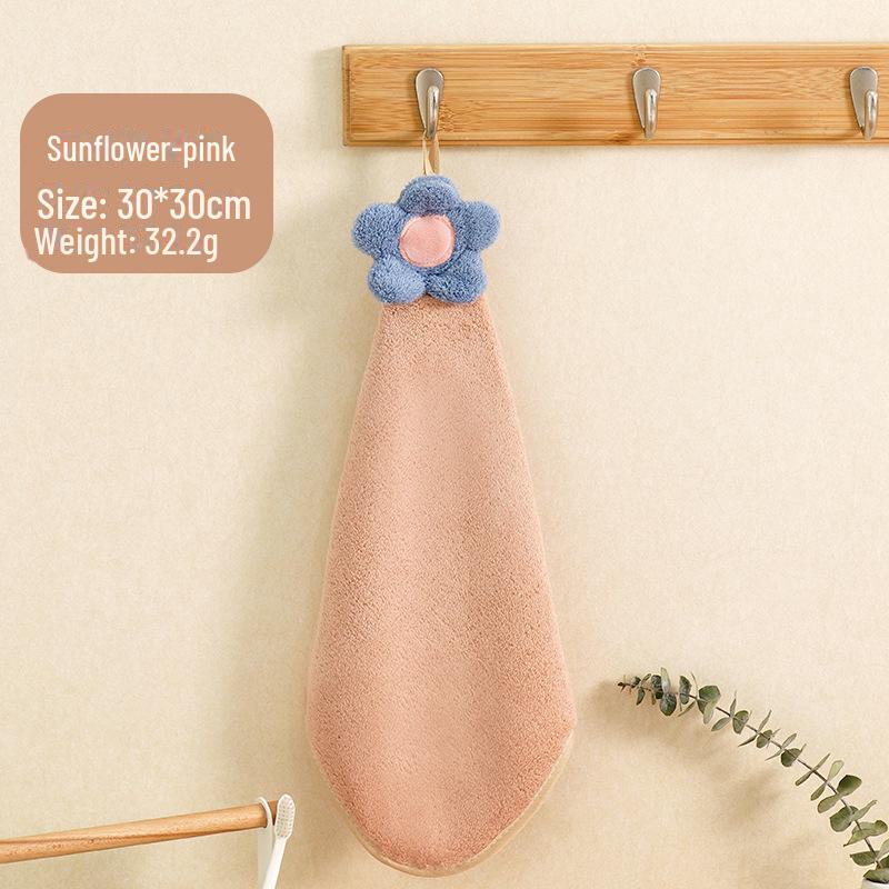 Quick-Drying Cute Coral Cartoon Towel for Bathroom/Kitchen