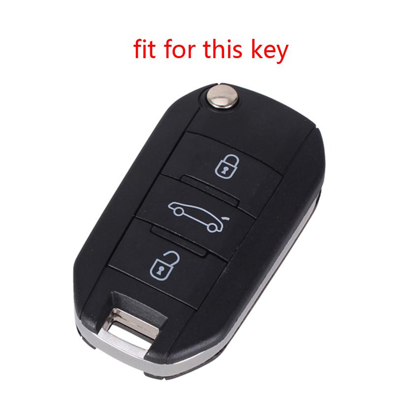 Silikónový kryt na kľúč auta z uhlíkových vlákien Pre Peugeot 208 3008 308 2008 Pre Opel Corsa F Grandland X Citroen C4 C2 C3 C5 Aircross Puzdro
