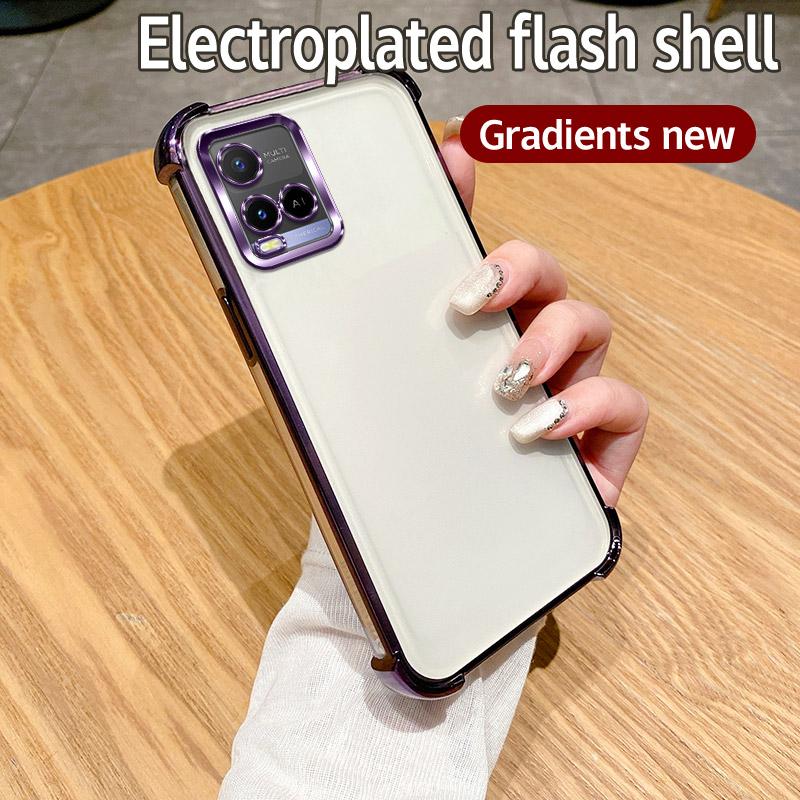 Für Vivo Y33S Hülle Vivo Y33t Y21 Y21S Y21A Y21T Y21E Handyhülle Glänzend Glitzer Beschichtung Silikon Kameralinsen Weiche Rückseite