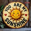 Vintage Round Iron Wall Art You Are My Sunshine Metal Sign Rustic Home Decor Gift