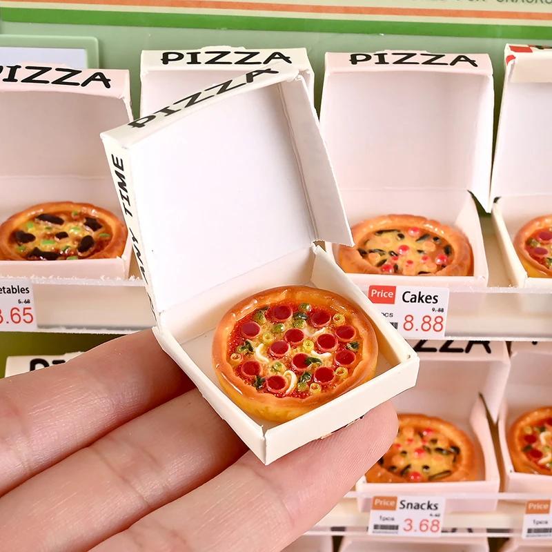 6pcs Dollhouse Miniature Pizza Or Packing Box Model Kitchen Food Decor Toy Doll House Accessories