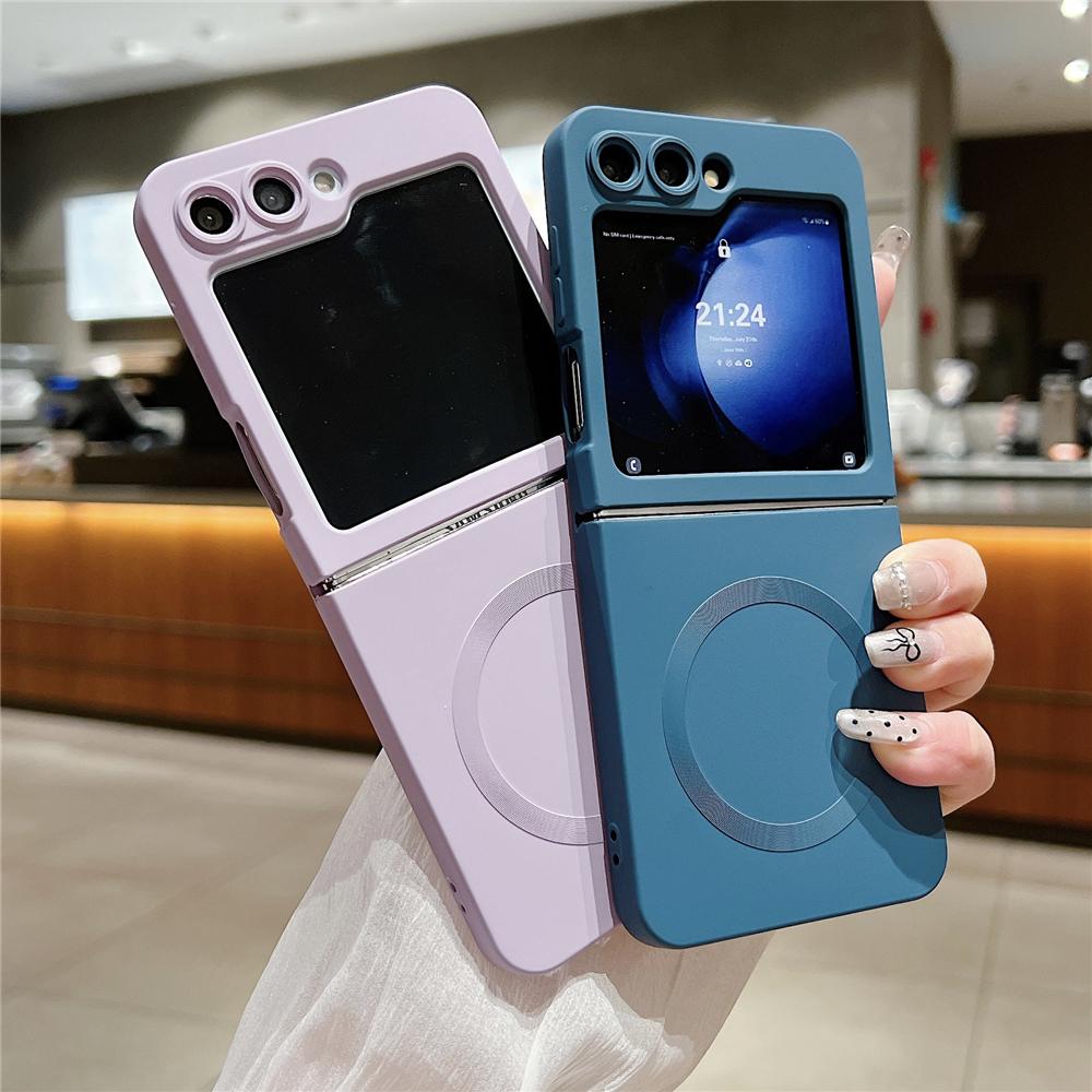 Magnetický obal z tekutého silikonu pro Samsung Galaxy Z Flip 7 6 5 4 3 Bezdrátové nabíjení Nárazuvzdorná ochrana Měkký kryt pro ZFlip7