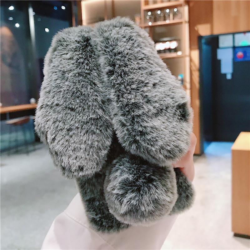 Warm Plush Rabbit Case for Iphone 15 14 13 12 11 Pro Max X XR XS 7 8 plus/Samsung S23 S22 S21 S20 A12 A13 A22 A32 A33 A53 A14 A24 A34 A54/Redmi 12C 9