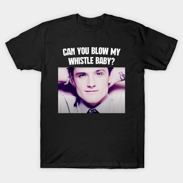 

Men Black Print T-shirt Can You Blow My Whistle Baby No-Cut Transfer Paper Print Cotton Tshirt 4XL