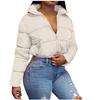 Fashion Women Solid Stand-up Collar Cardigan Down Jacket Outerwear Padded Coat