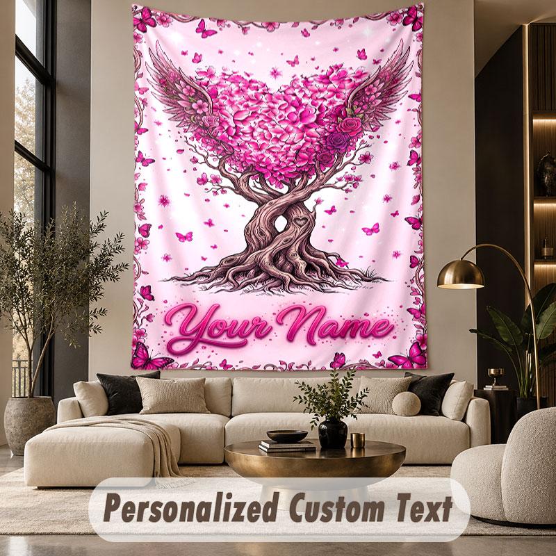 Valentine Love (32) Theme Custom Tapestry Personalized Custom Name Text Wall Hanging Tapestry Home Decor Background Cloth