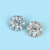 2/4Pcs Sparkling Rhinestone Flower Shaped Metal Button Suitable For Decorative Buttons On Clothing