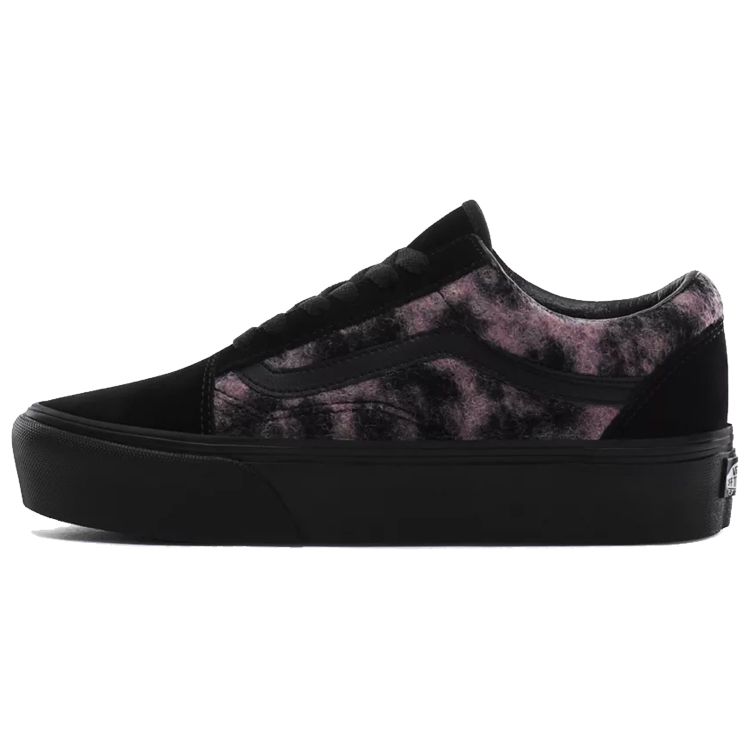 Vans Old Skool Mix Leopard Platform Tie-Dye Thick Sole Casual Low-Top Skate Shoes Women Sneaker Black Purple VN0A3B3UTRE