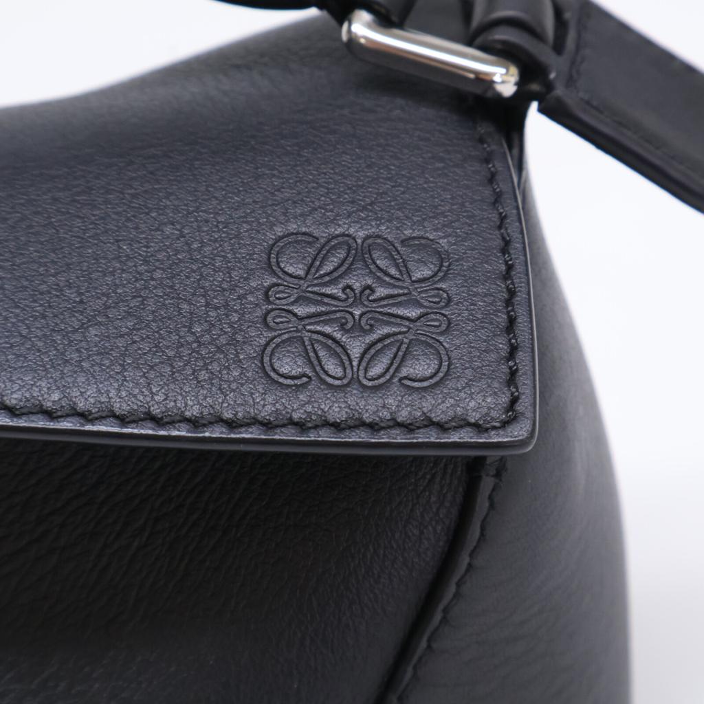 LOEWE Classic Calfskin Puzzle Edge Mini 2-Way Handbag Shoulder bag blackUsed