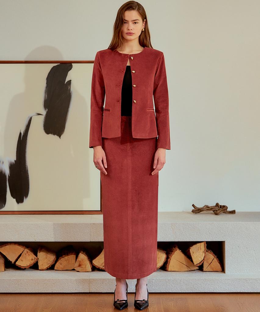 Retour Deux Vingt Quatre Aude H-Line Skirt (Brick Brown)
