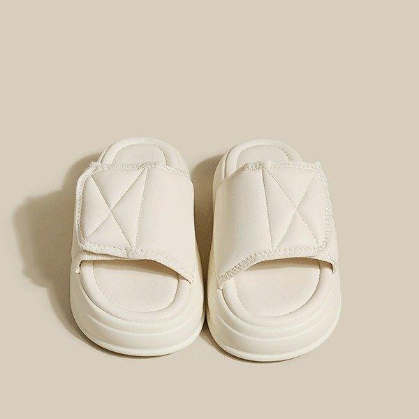 The lady boss keeps her own money~ thick-soled Velcro slippers for women's summer wear 2024 new one-word cool slippers