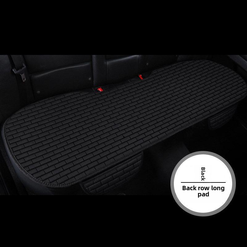 Grid Linen Backless Car Seat Cushion Set - Single, Square, Three-Piece, Four Seasons Universal