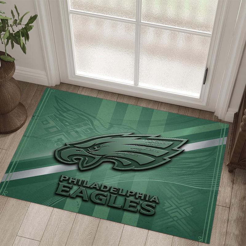 Tappeto in Cristallo Velluto Design Philadelphia Eagles Accogliente Non?Tappeto Stampato Antiscivolo per Camera da Letto Soggiorno Ingresso