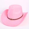 Popular European and American classic suede western cowboy hat men's and women's fashion LO style peach heart cowboy hat