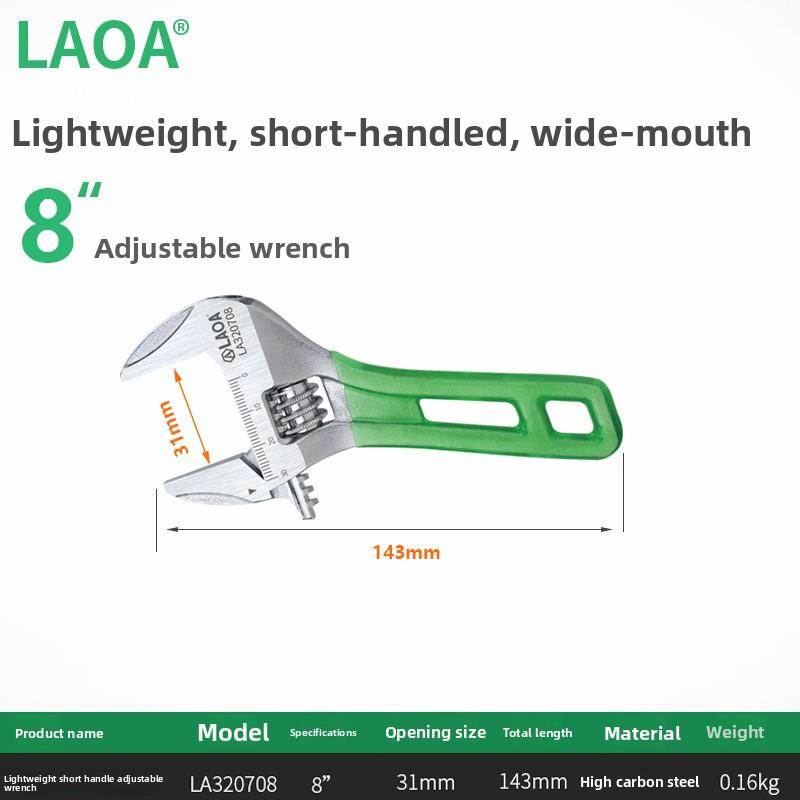 LAOA Adjustable Wrench Light weight Large Opening Short Handle Multifunctional Mini Wrenchs