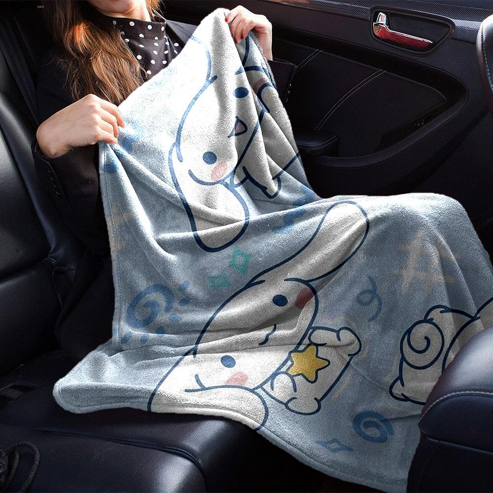 1 st Cinnamoroll Namntäcke Lätt Flanellpläd för Soffa Säng Resa Camping Vardagsrum Kontor Soffa Stol