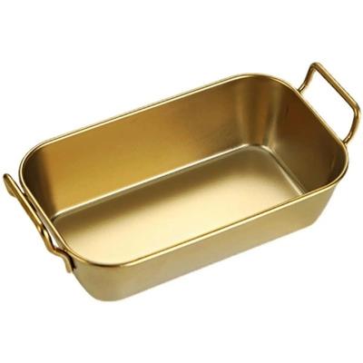 304 Stainless Steel Square Plate Durable Double Ear Snacks Plate New Cooler Dish Hot Pot