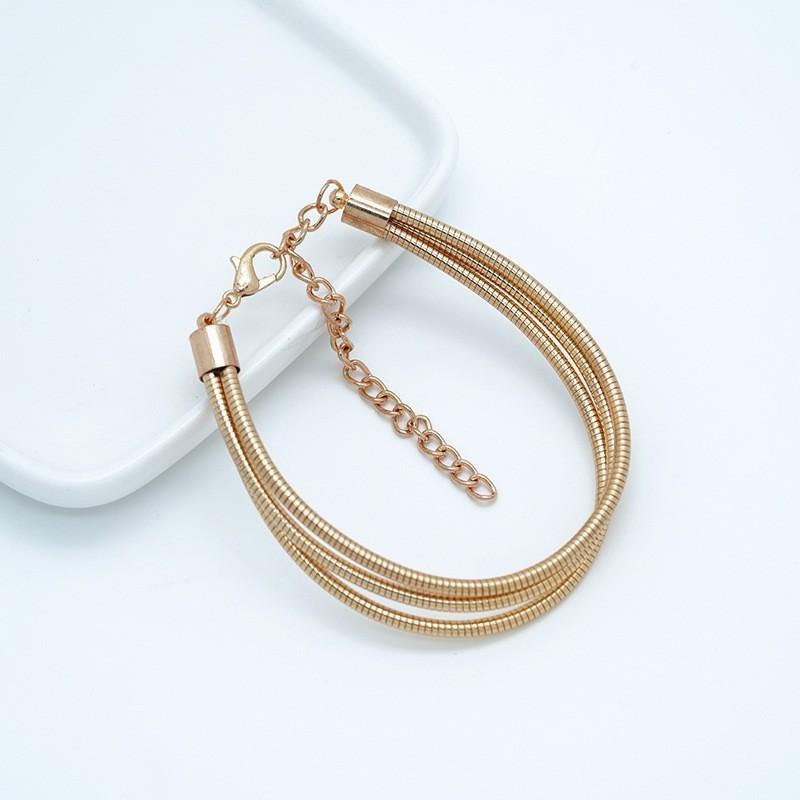Style Versatile Flat Snake Bone Clavicle Chain Bracelet Earrings Advanced Sense Multi-Layer Personality Trendy Cool Jewelry
