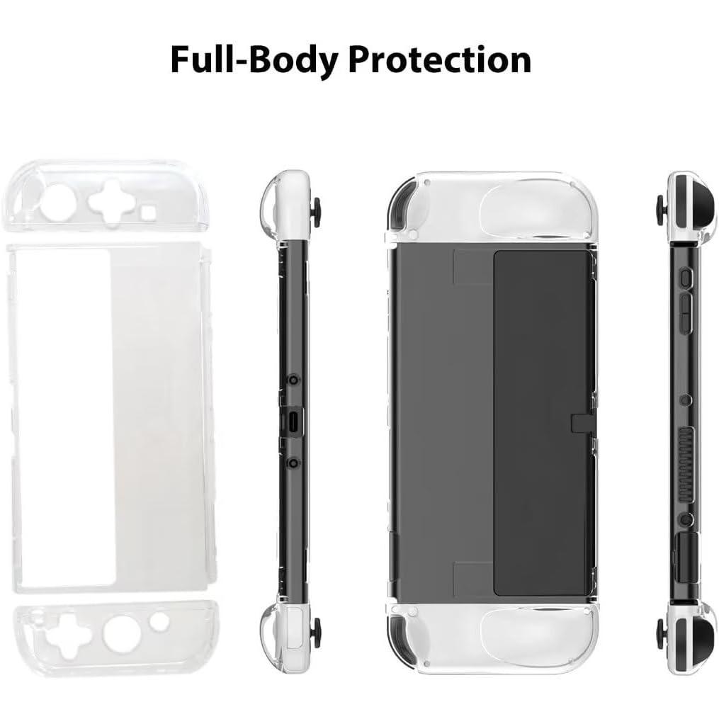 Transparente Host-Hartschalenhülle mit Controller-Hüllen, kompatibel mit Nintendo Switch OLED