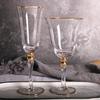 Elegant Gold-Rimmed Wine and Champagne Glasses for Dining and Decor