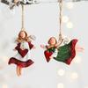 2pcs Resin Crafts Christmas Tree Charms Cartoon Angel Doll Home Decor Xmas Tree Embellishment Gifts Christmas Decor