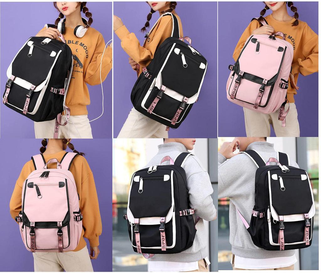 New Large-Capacity USB Schoolbag for Girls: Perfect for Elementary To High School, Travel, and Leisure