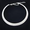 Popular Silver-Plated Crystal Bridal Choker Necklace Set: Perfect for Wedding Photography, Four-Piece Jewelry Collection