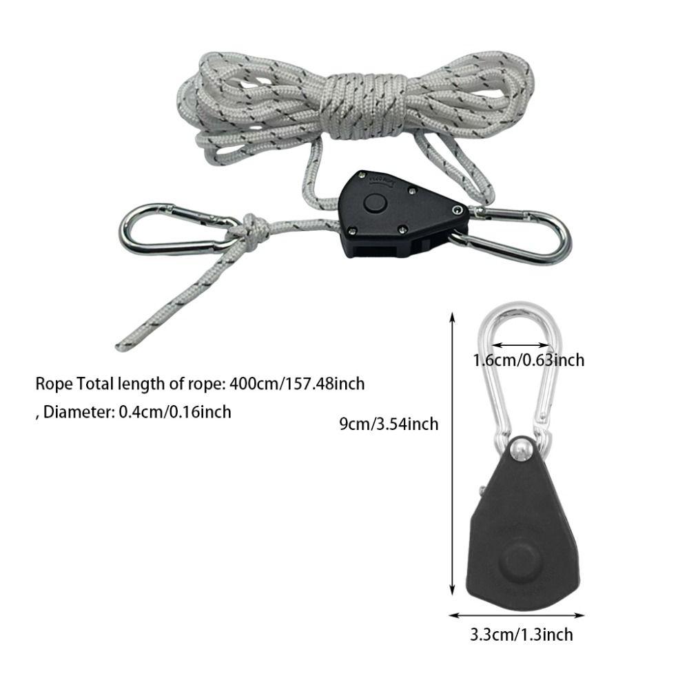 2Pcs Adjustable Tent Rope Hanger Pulley Hook Reinforced Metal Gear Canopy Ropes  Canopy Shelter