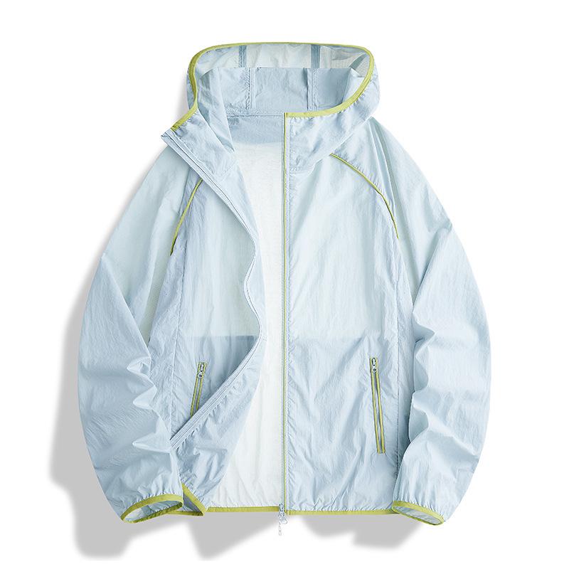 UPF50+ Unisex Lightweight UV Protection Ice Silk Jacket for Outdoor Activities 3XL