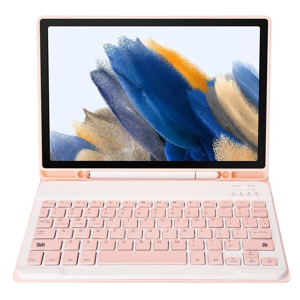 Bluetooth Keyboard & Silicone Protective Case: Compatible with Samsung S6 Lite/S7/S8/S9 Tablets, 11-Inch, with Pen Slot & Mouse