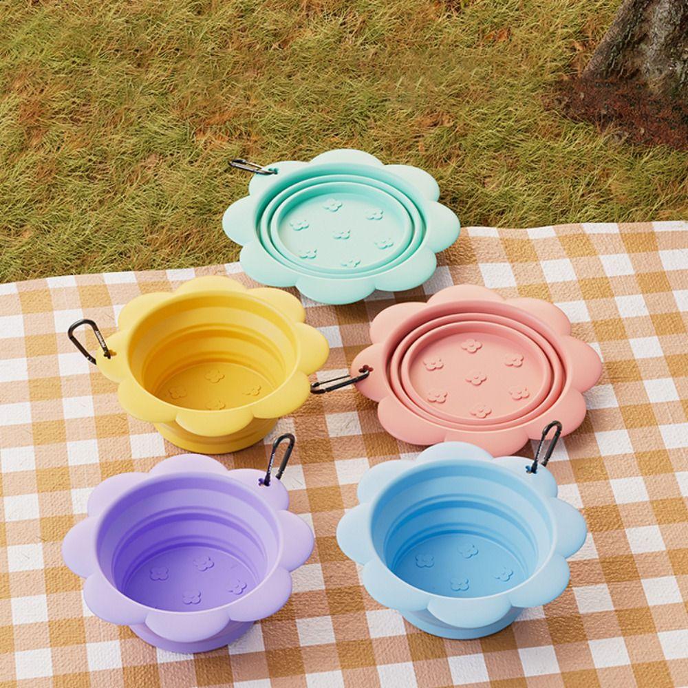 

350ml Puppy Water Food Container Collapsible Feeder Dish Bowl Durable Dog Bowl Dog жовтий