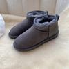 Autumn and winter fashion sheepskin integrated snow boots women, warm and non-slip mini short boots thickened and velvet outdoor men and women