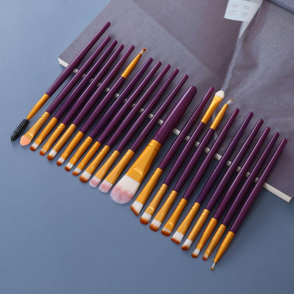 20-Piece Eye Brush Set: Eyeshadow & Foundation Brushes with 22 Colors