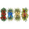 Winter Xmas Wreaths Swag Christmas Decoration Stair Wreath Shiny Door Swag Garland Prelit Stairway Swag Trim for Christmas Party