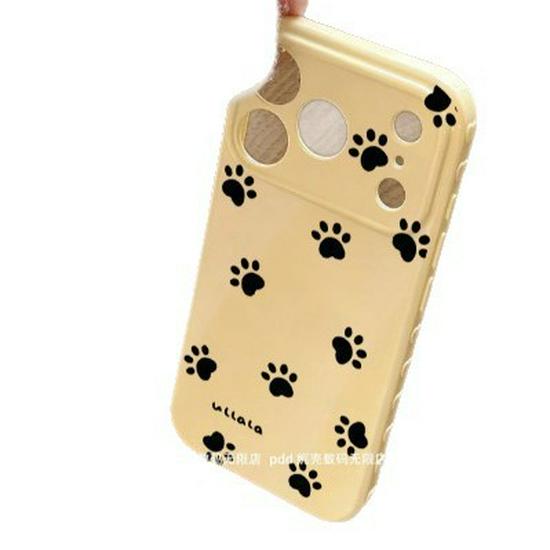 Cat Paw Print iPhone 17 Pro Max Case with Large Heart Window - Style 161514