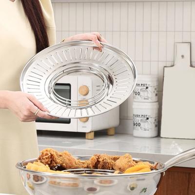 Stainless Steel Oil Control Drainer for Deep Fryers Food Residue Filter Drain Rack Multifunctional Kitchen Tool for Skewers Meat Oil Strainer Tray