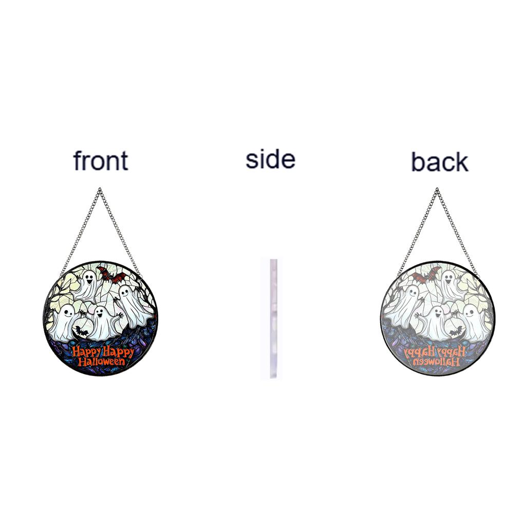 2D Halloween New Cat Witch Window Sunlight Catcher Acrylic Colorful Film Colorful Pendant Wall Decoration
