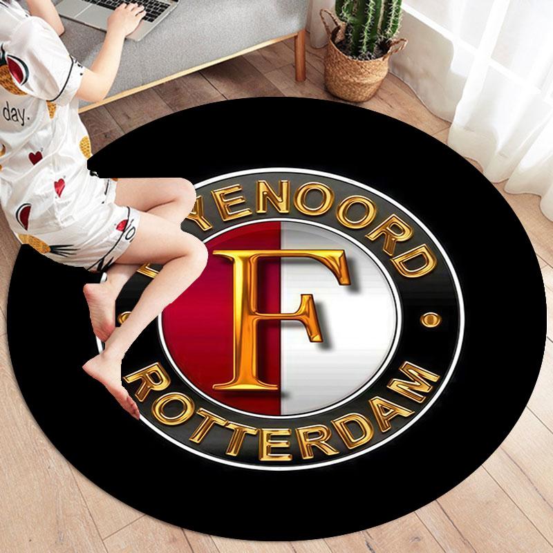 Feyenoord Round Area Rug,Carpet Rug for Living Room Bedroom Sofa Playroom Decor,Non-slip Floor Mat