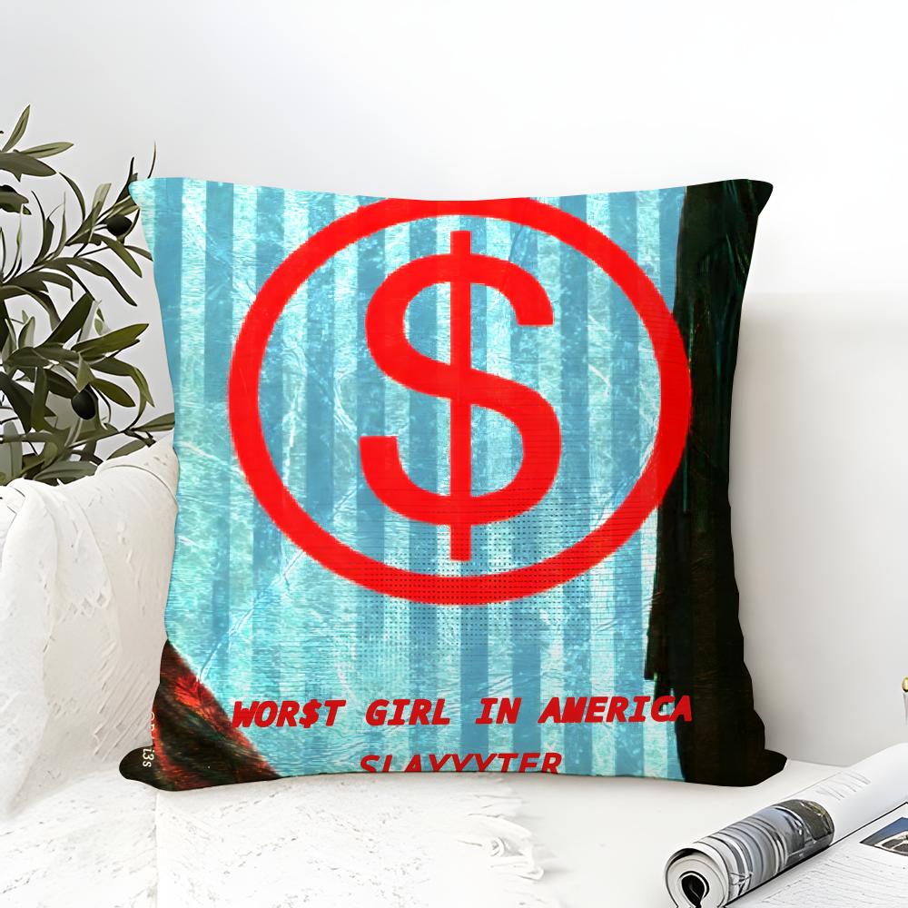 Music Singer Slayyyter S-Slayyyter 1 Pillow Case Linen Pillow Case Sofa Home Decor Cushion Cover Cushion Cove
