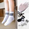 Children's Socks Spring Summer Thin Mesh Socks Solid Colour Boys Short Socks Girls White Student Mid-calf Socks Baby Socks