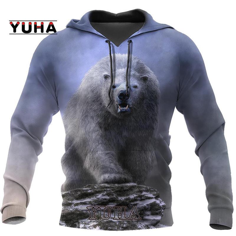 Толстовка с капюшоном Bear Hunting 3D Print Hoodies/Sweetshirt для мужчин и женщин — фото 7