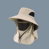 Quick-drying Drawstring Fisherman Hat with Neck Cover Hiking Hat Wide Brim Sun Hat  Mountaineering
