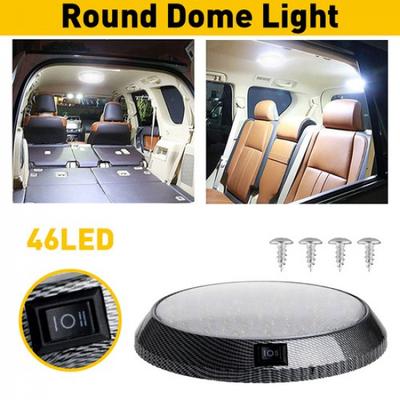 LED Truck Car RV Interior Dome Roof Light Ceiling White Lamp Carbon Fiber 12V