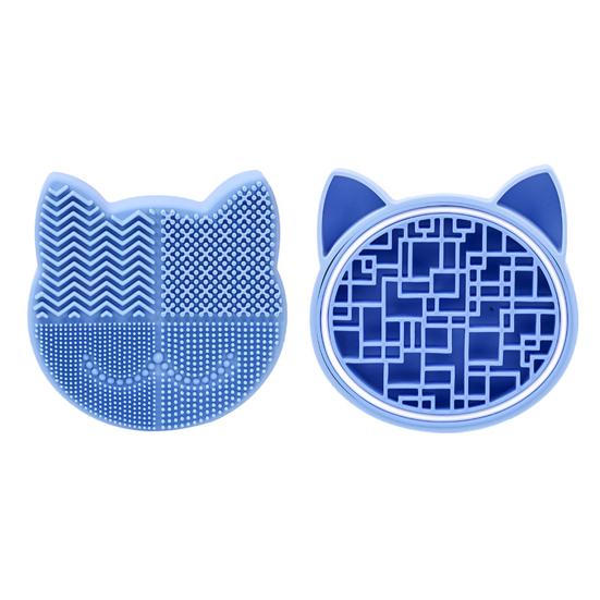 

Подставка для кистей для макияжа, многоразовые принадлежности для хранения, силиконовый коврик для чистки кистей для макияжа с героями мультфильмов, коврик для комода синий