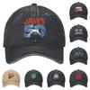 Jaws 50th Anniversary Logo Baseball Caps Vintage Distressed Denim Classic Movie Snapback Cap Outdoor Unstructured Soft Hats