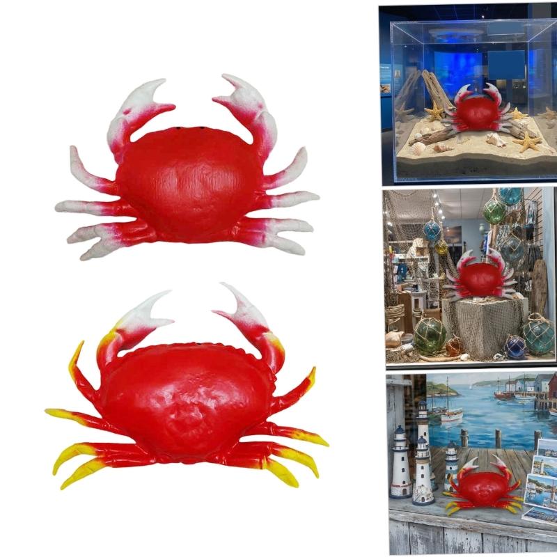 1/2Pcs Simulated Crab Figurines User Friendly ABS Materials Table Decoration Perfect For Kitchen And Marine Decors