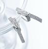 Diamond Snake Shape Stud Earrings, 925 Silver Needle, Luxury High-End Design, Fashionable Niche Style for Women.